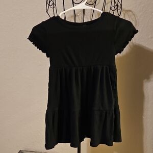 Cat & Jack Black Ribbed Litte Girls Dress
